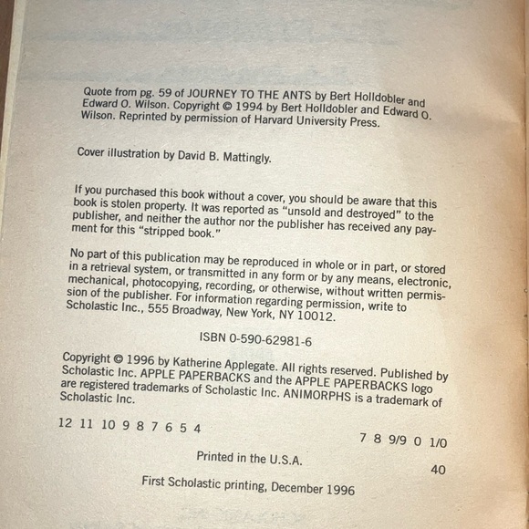 Vintage Animorphs children’s series- book #5 The Predator - Picture 6 of 7